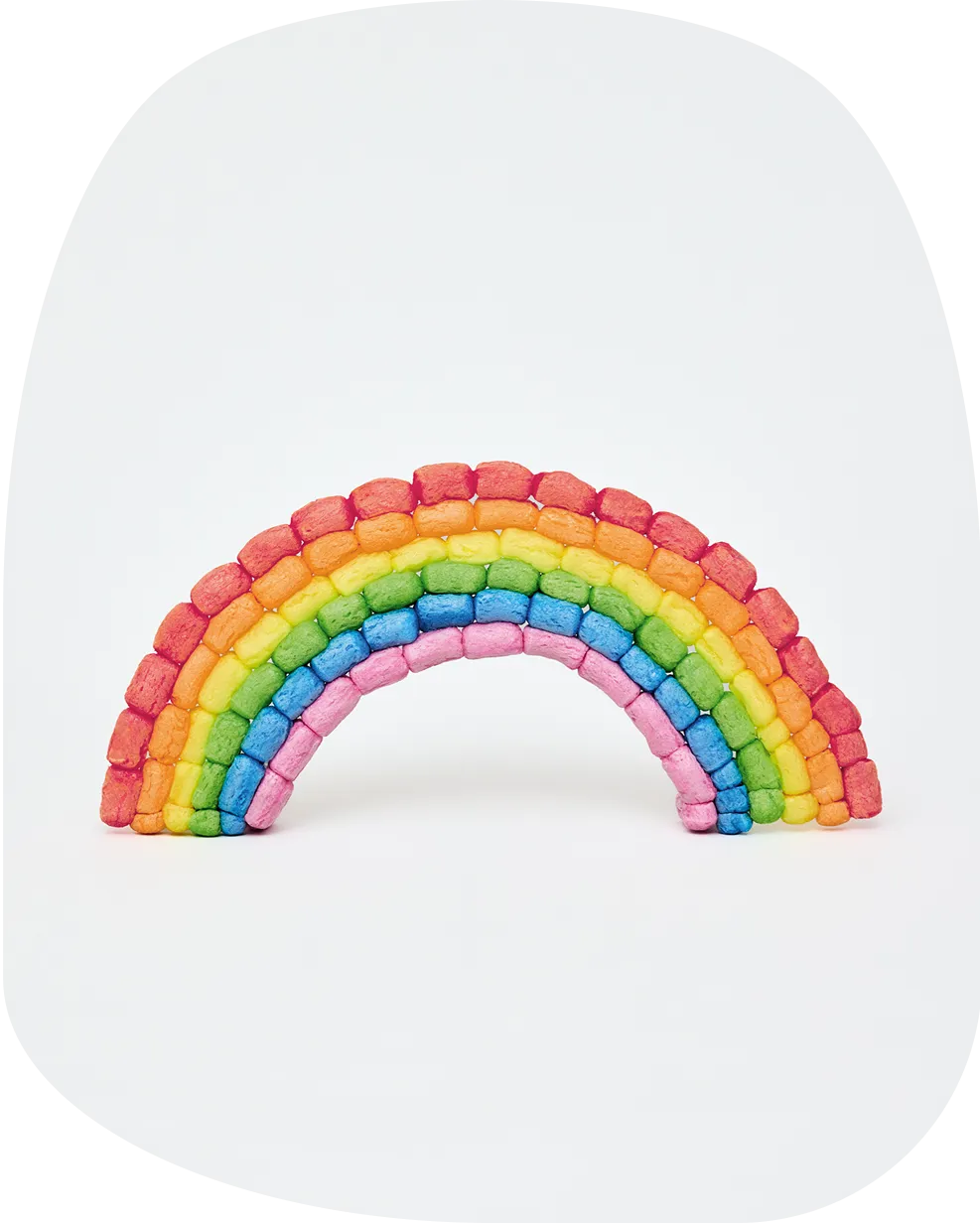 Regenbogen aus Playmais Classic-Teilen