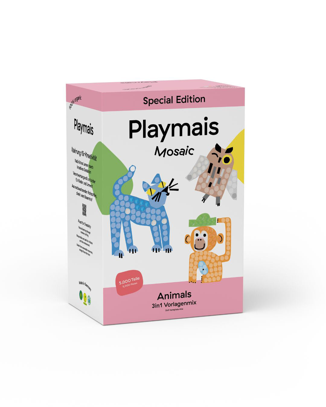 Verpackung: Playmais Special Edition Mosaic Animals 3in1 Vorlagenmix.